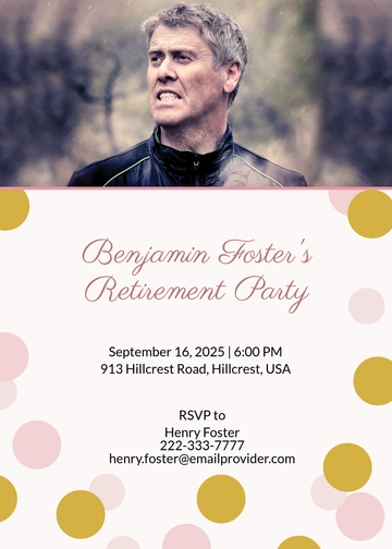 Free Modern Retirement Party Invitation Template to Edit Online