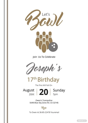 Bowling Invitation Template