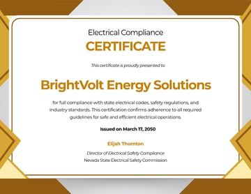 Free Electrical Compliance Certificate Template to Edit Online | Template.net