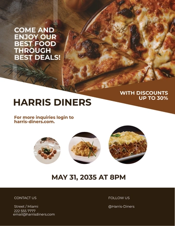 Free Food Menu Restaurant Flyer Template to Edit Online