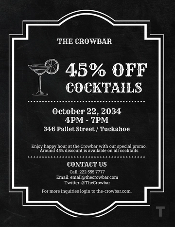 Free Framed Happy Hour Flyer Template to Edit Online