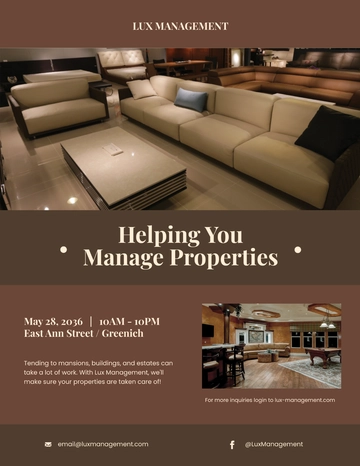 Free Luxury Property Management Flyer Template to Edit Online