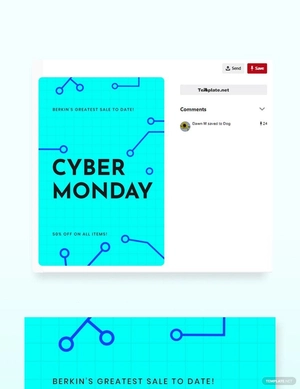 Editable Cyber Monday Sale Pinterest Pin Template