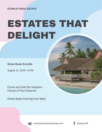 Free Summer Vacation Rental Flyer Template to Edit Online