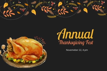 Free Thanksgiving Fest Postcard Template to Edit Online