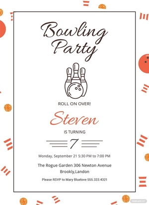 Bowling Party Invitation Template