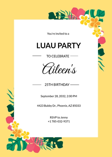 Free Luau Party Invitation Template to Edit Online Free Luau Party Invitation Template to Edit Online