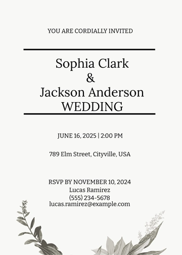 Free Minimalist Fall Wedding Invitation Template to Edit Online