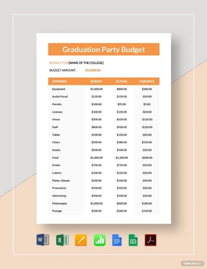 Graduation Party Budget Template