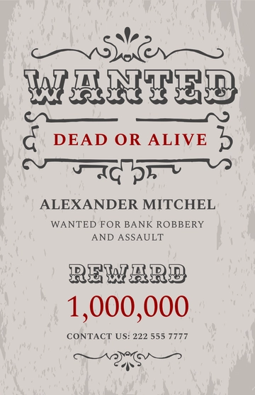 Free Wild West Wanted Poster Template to Edit Online