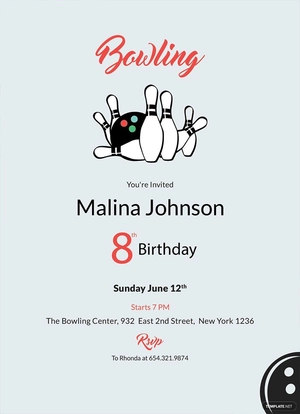 Printable Bowling Invitation Template