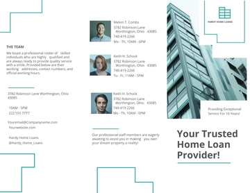 Free Home/House Loan Tri-fold Brochure Template to Edit Online