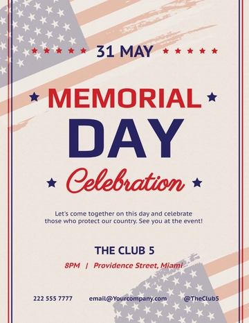 Free Memorial Day Celebration Flyer Template to Edit Online