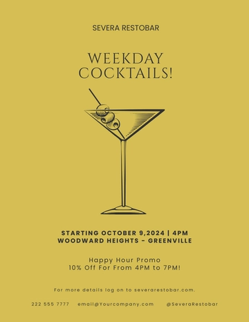 Free Weekdays Cocktails Flyer Template to Edit Online Free Weekdays Cocktails Flyer Template to Edit Online