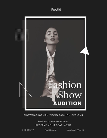 Free Fashion Show Audition Flyer Template to Edit Online Free Fashion Show Audition Flyer Template to Edit Online
