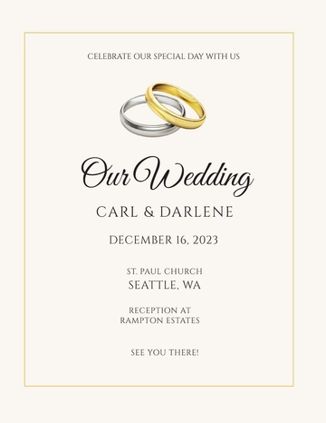 Free Wedding Gold and Silver Flyer Template to Edit Online
