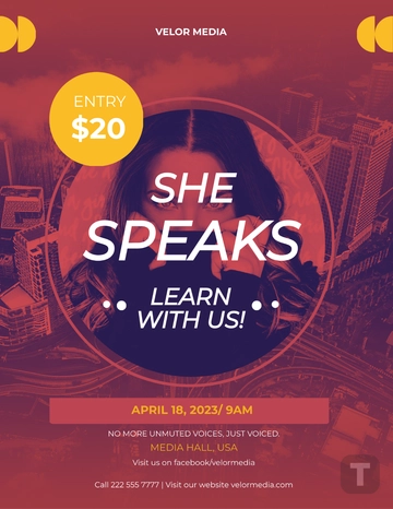 Free Women's Conference Program Flyer Template to Edit Online