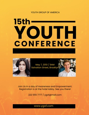 Free Youth Conference Flyer Template to Edit Online