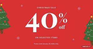 Christmas Holiday Sale Facebook Post Template