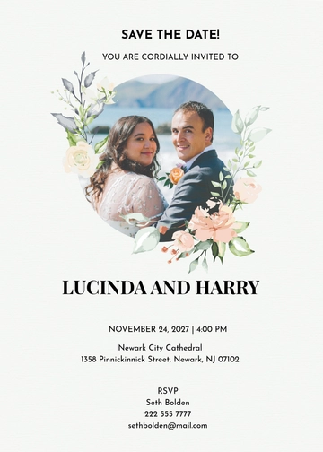 Free Photo Save The Date Invitation Template to Edit Online
