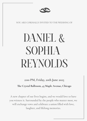 Free Classic Wedding Invitation Template to Edit Online
