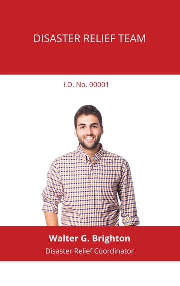 Free Diaster Relief ID Card Template to Edit Online