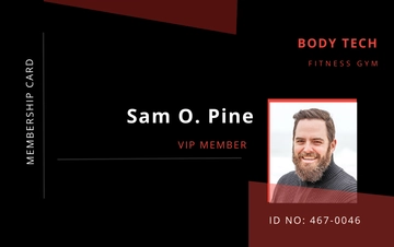 Free Gym Membership ID Card Template to Edit Online