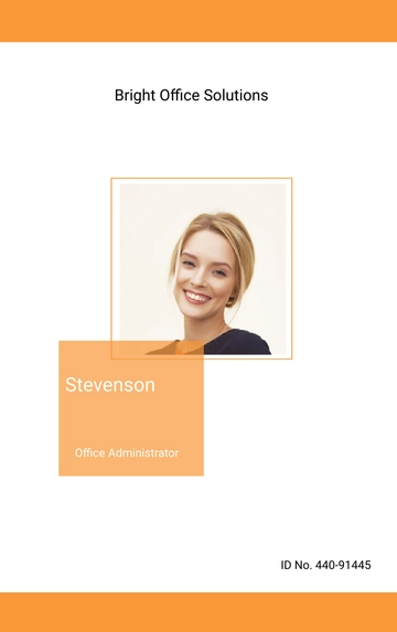 Free Office Staff ID Card Template to Edit Online