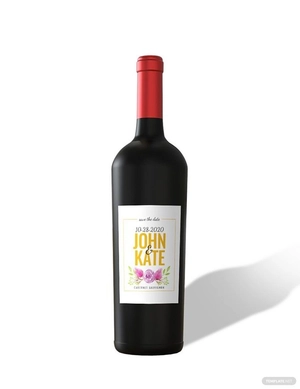 Save the Date Wine Label Template