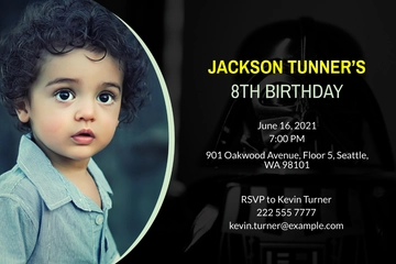 Free Elegant Star Wars Birthday Invitation Template to Edit Online