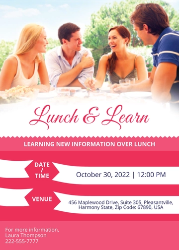 Free Sweet Lunch & Learn Invitation Template to Edit Online
