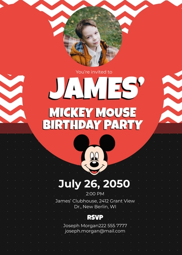 Free Unique Mickey Mouse Invitation Template to Edit Online | Template.net