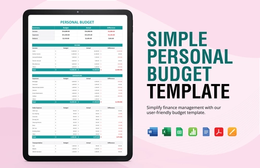Simple Personal Budget Template