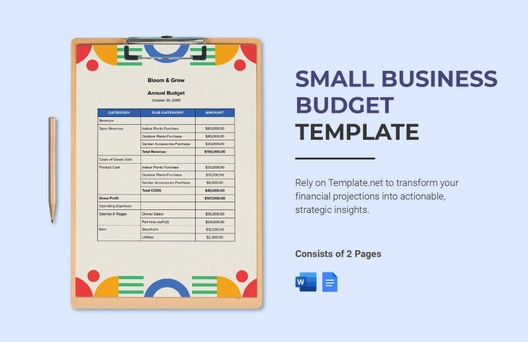 Small Business Budget Template