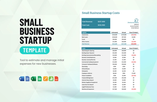Small Business Start Up Costs Template