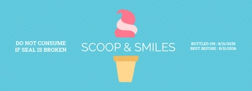 Free Ice Cream Shoppe Water Bottle Label Template to Edit Online