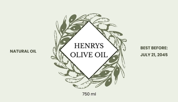 Free Oil Bottle Label Template to Edit Online