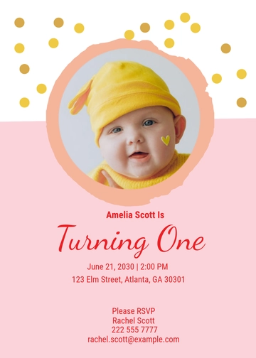 Free Baby Birthday Invitation Template to Edit Online