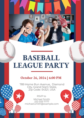 Free Baseball Party Invitation Template to Edit Online