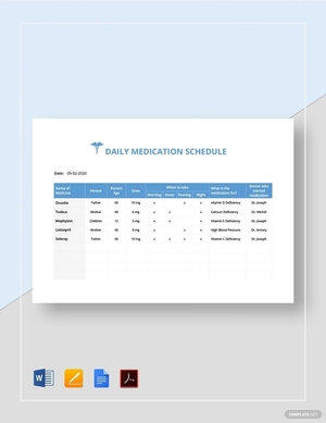Daily Medication Schedule Template