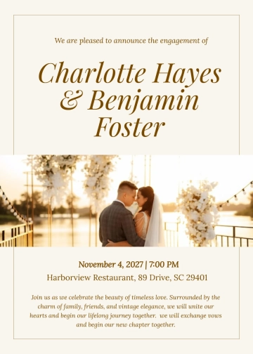 Free Engagement Dinner Invitation Template to Edit Online
