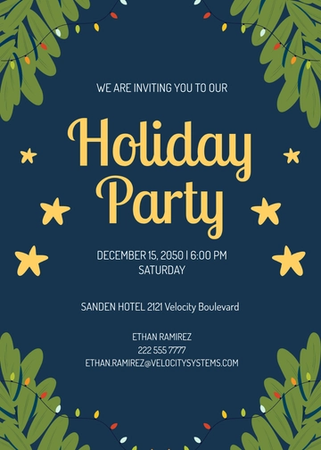 Free Holiday Party Invitation Template to Edit Online | Template.net