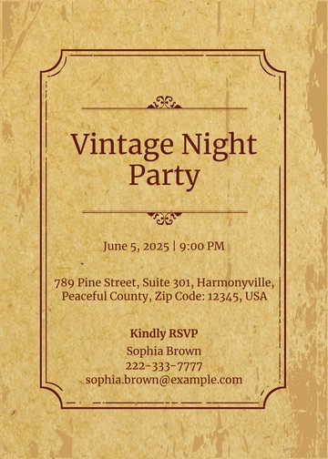 Free Vintage Party Invitation Template to Edit Online