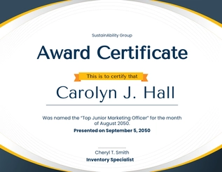 Free Award Certificate Template to Edit Online