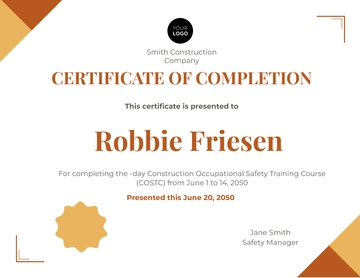 Free Training Certificate Template to Edit Online