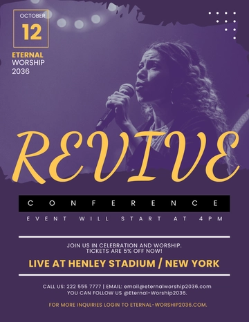 Free Revive Conference Church Flyer Template to Edit Online