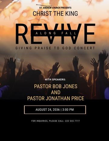 Free Revive Fall Church Flyer Template to Edit Online
