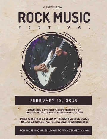 Free Rock Festival Music Flyer Template to Edit Online
