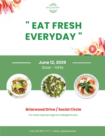 Free Salad Menu Flyer Template to Edit Online