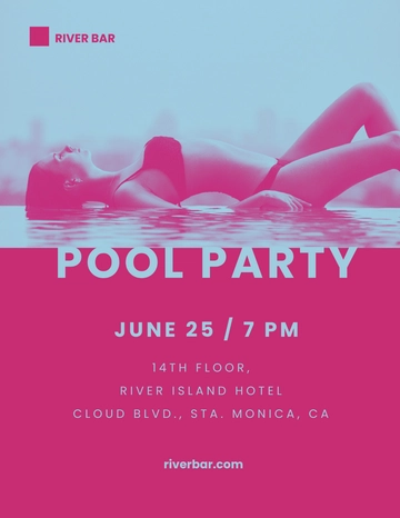 Free Sexy Pool Party Flyer Template to Edit Online